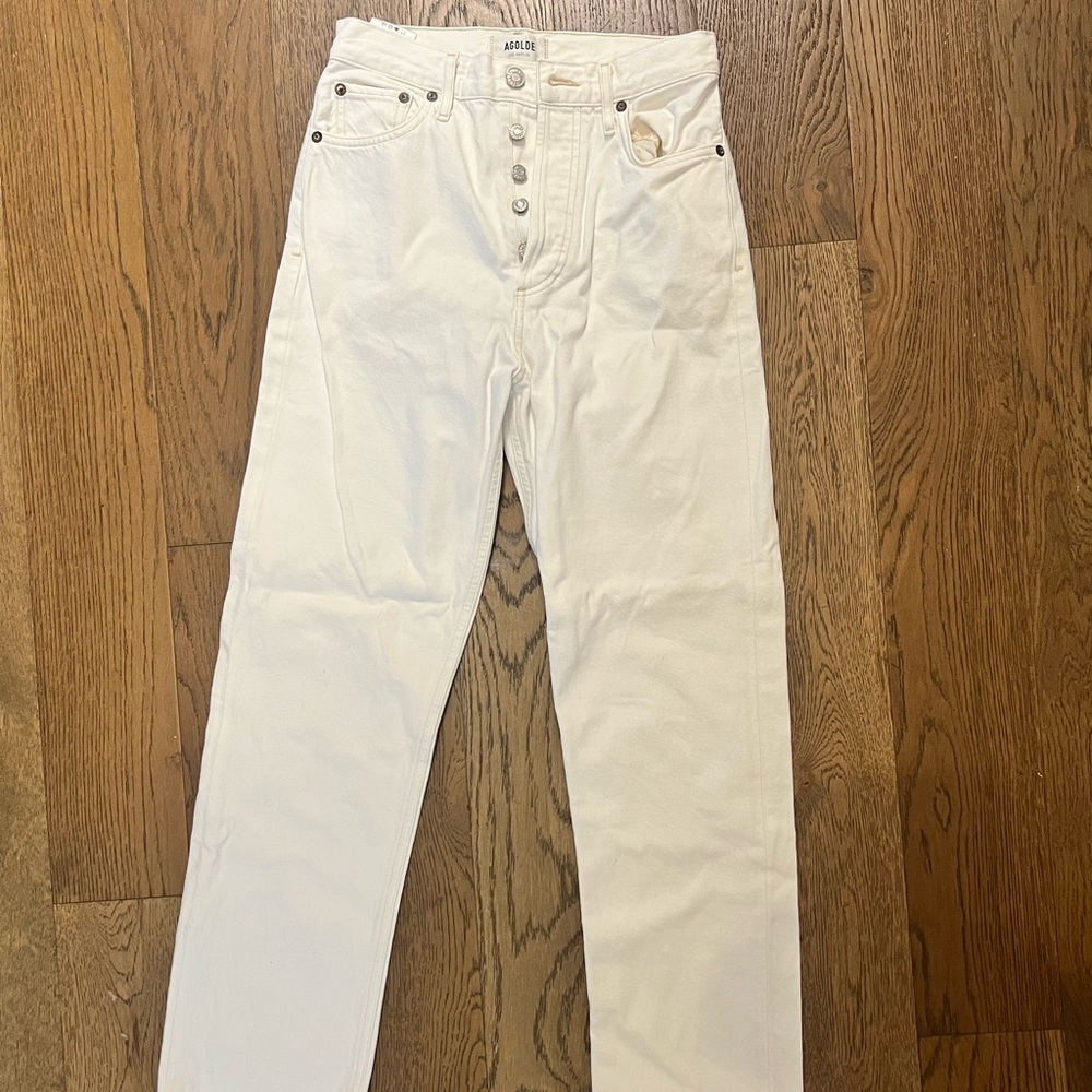 AGOLDE White Straight Leg Jeans